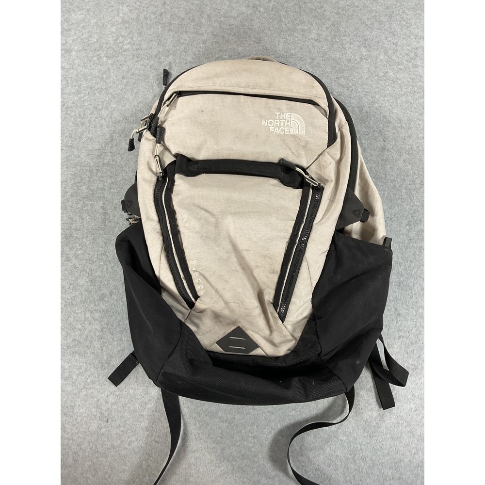 The North Face Surge Backpack Tan Black FlexVent Laptop Compartment Daypack